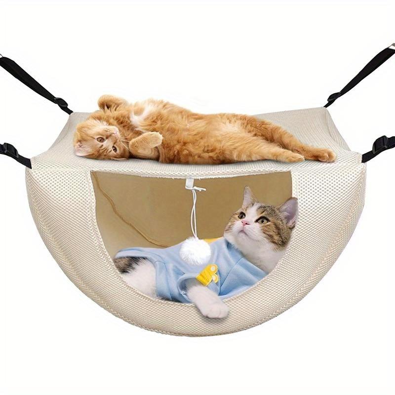 A Pet Bed Made of Breathable Mesh, Designed As a Cat Hammock, Adjustable for Indoor Use, Offering a Cozy Space for Cats