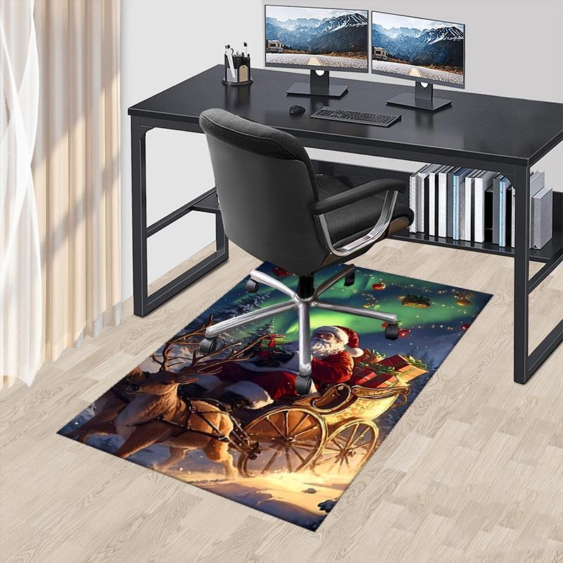 

Christmas Santa Claus Reindeer Chair Mat - Anime Cartoon Design, Non-Slip Carpet for Office, Home Decor, Living Room, Bedroom, Gaming Room & Dormitory 60cm by 90cm