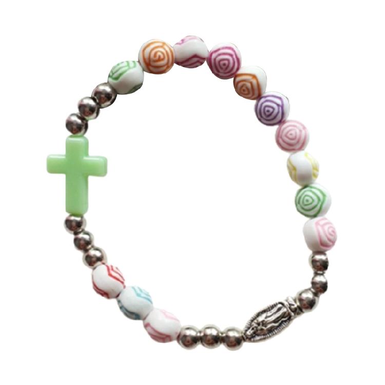 Catholic Cross Rosary Bracelet Bangle Prayer Catholic Jewelry Religious Gift