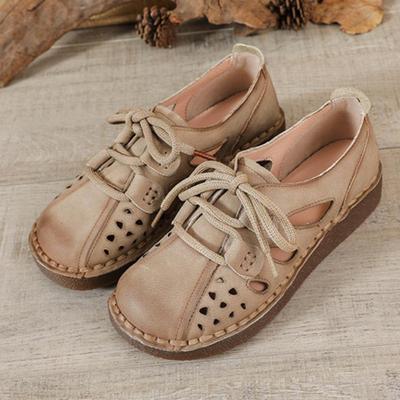 Casual Sandals for Women Spring Summer New Cowhide Soft Soled Women's Sandals Genuine Leather Women's Shoes Casual Leather Shoes
