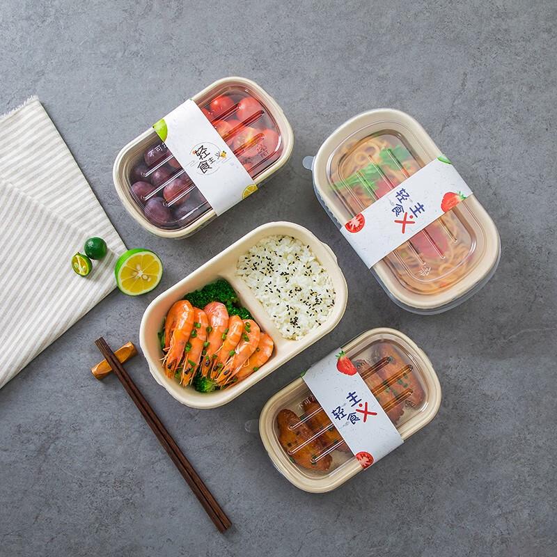 Eco-Friendly Rectangular Pulp Takeout Containers with Lids