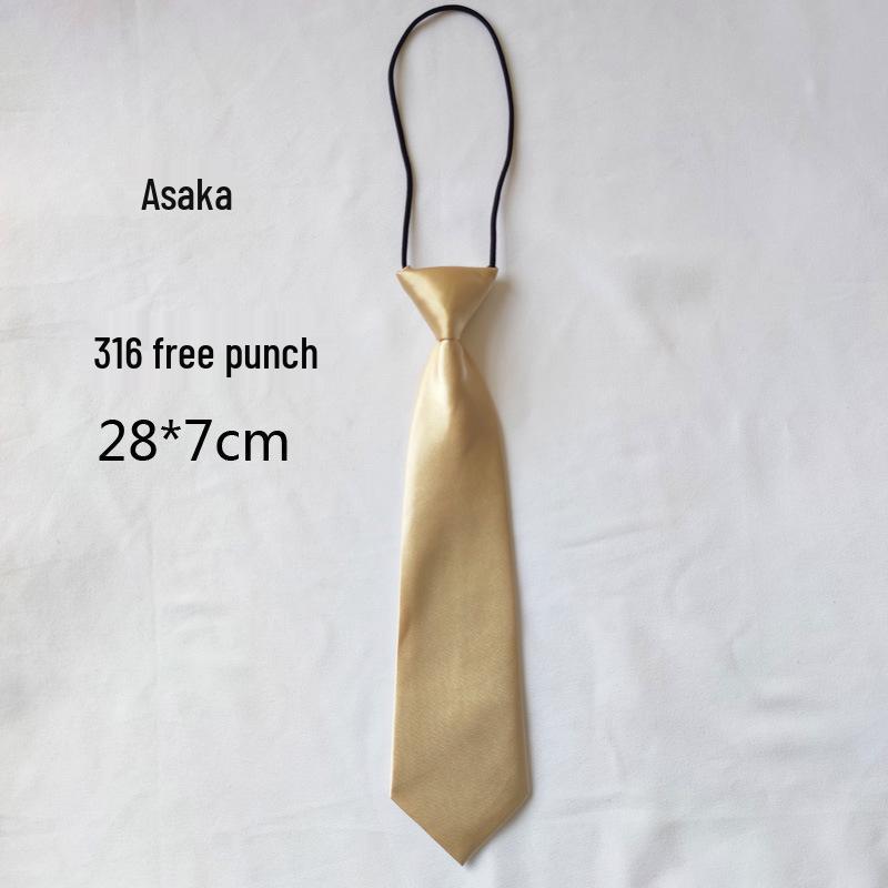 Solid Color Short Pullover with Cute Tie for Women & Children - Casual Uniform Accessory