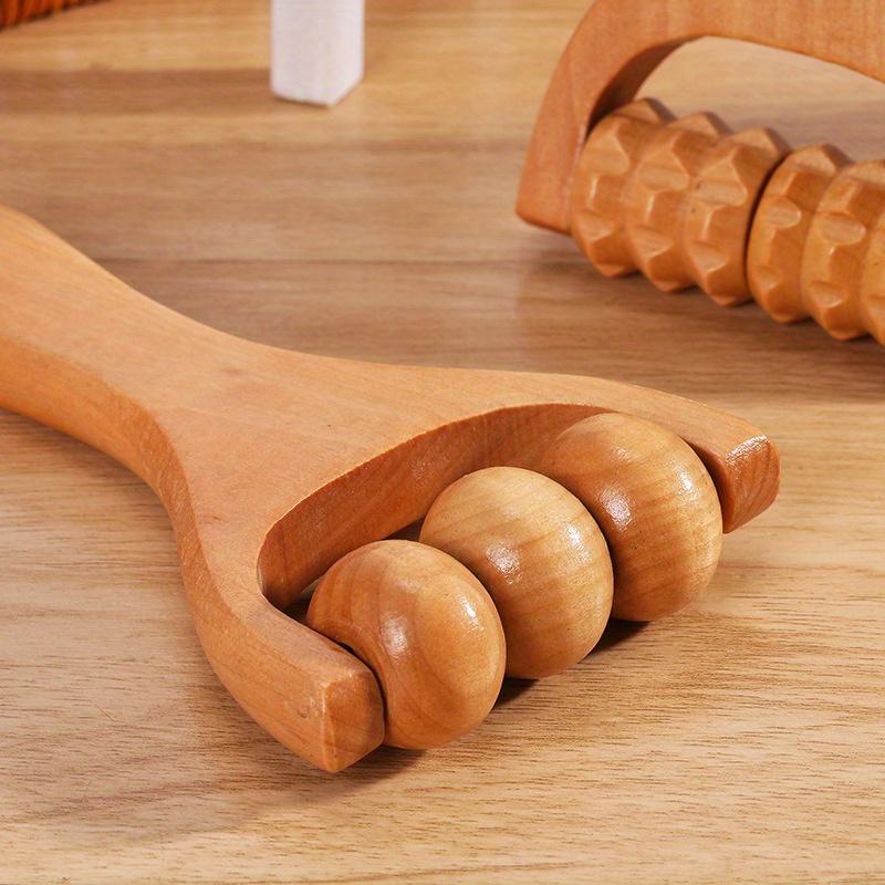 Wooden Massage Roller That Is Easy To Carry, Comes with a Storage Bag - Versatile Hardwood Body Roller Designed for Deep Tissue Therapy