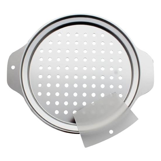 

Крышка для Шпецле с Скребком, Термоизолированные Ручки, Нержавеющая Сталь, Сито для Лапши для Кастрюль и Сковород, Эффективный Кухонный Инструмент для Сливания, Пельмени 1pc