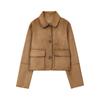 Fashionable Women's Lapel Long-sleeved Suede Textured Jacket Coat For Women