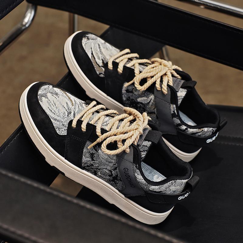 Nové Pánské Klasické Módní Nízké Tenisky na Skateboarding s Tlustou Podrážkou Pohodlné Měkké Podrážky Basketbalové Tenisky