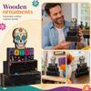 Skeleton Festival ornaments, painted stacked wooden plaques, wooden decorative items