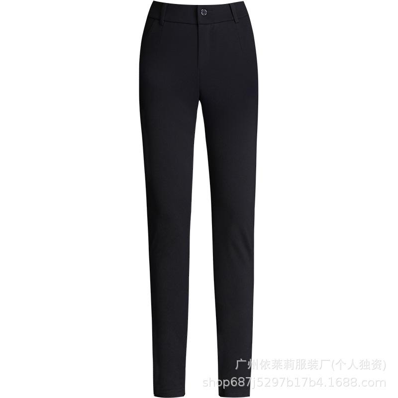 High-Waisted Fleece-Lined Cotton Pants for Women - Autumn/Winter 2025 Style with White Duck Down