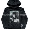 Unisex Oversized Hoodie With 3D Graphic Print Streetwear Casual Long Sleeve Zip-Up Sweatshirt Black