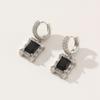 1 Pair Fashion Square Dangle Earrings for Women Cubic Zirconia Jewelry Daily Wedding Party Accessories