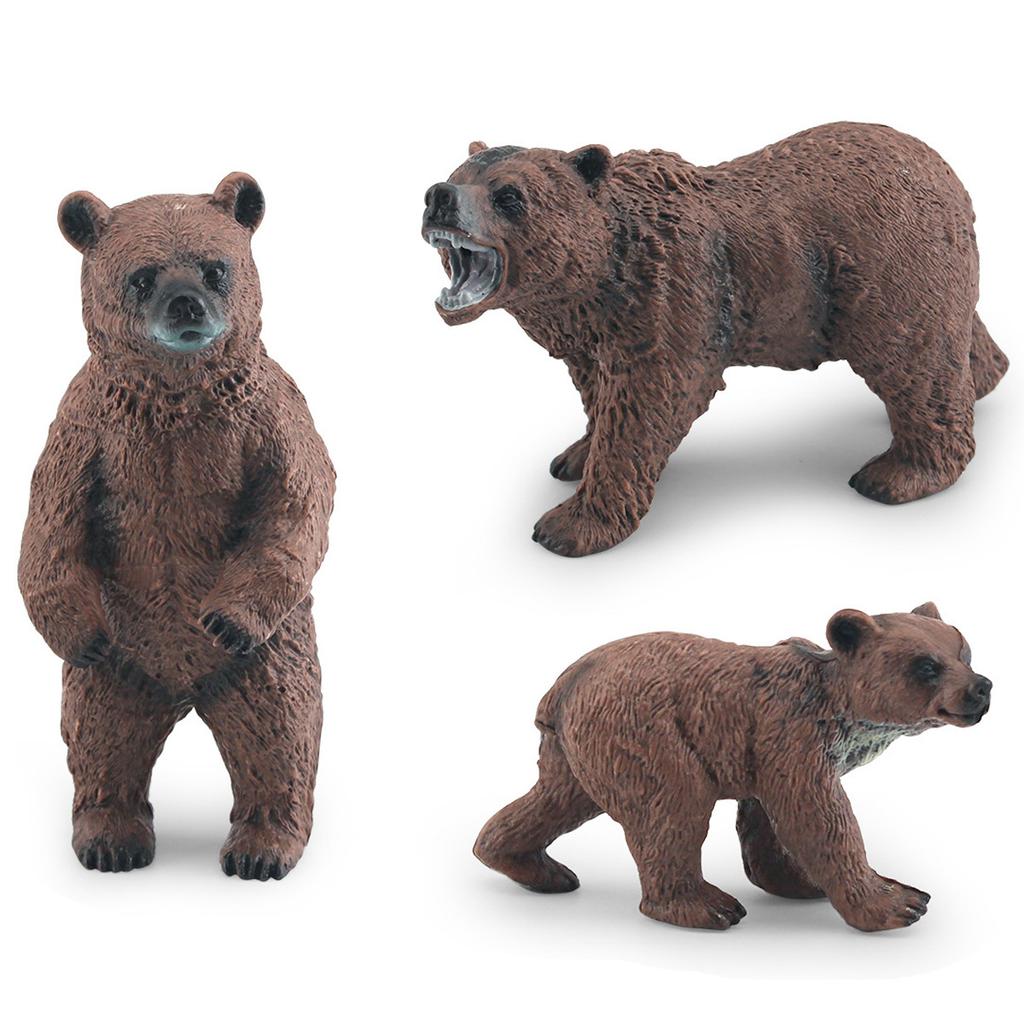 Simulated Forest Animal Brown Bear Model Toy Children'S Cognition Grizzly Bear Horse Bear Sand Table Decoration Static Desktop