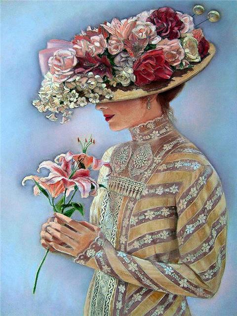 Tam Yuvarlak/Kare Matkap Elmas Nakış Şapka Kadın Mozaik El Yapımı Hediye Elmas Boyama Portre Mozaik İğne Ev Dekor