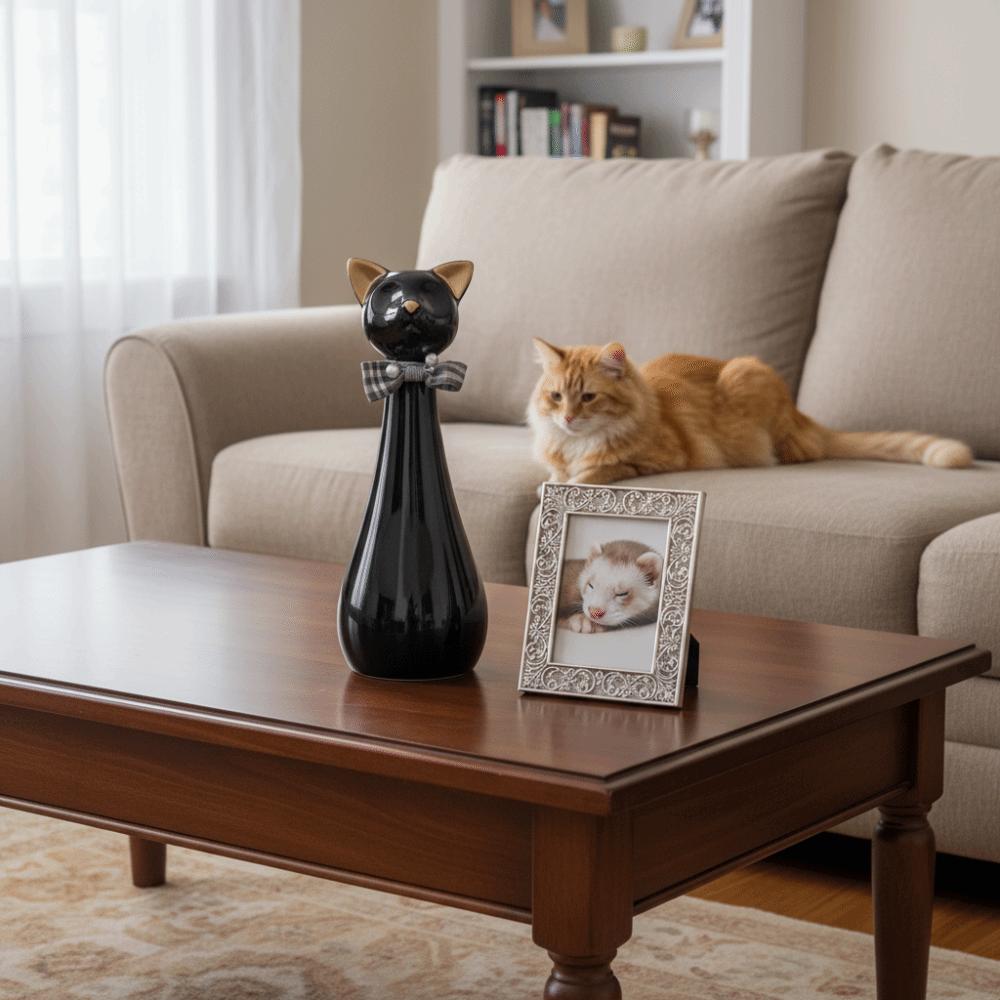 Cat Shaped Dog Ceramic Urn Moisture-proof Cat Funeral Urn Pet Cremation Urn  Pet Supplies
