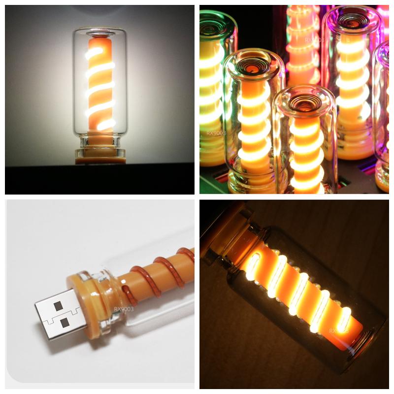 Für tägliche Beleuchtung Glühbirne Atmosphärenlampe LED Spiralfilamentlicht Handgefertigt DIY Campinglicht LED Flexibel Retro USB Glühbirne