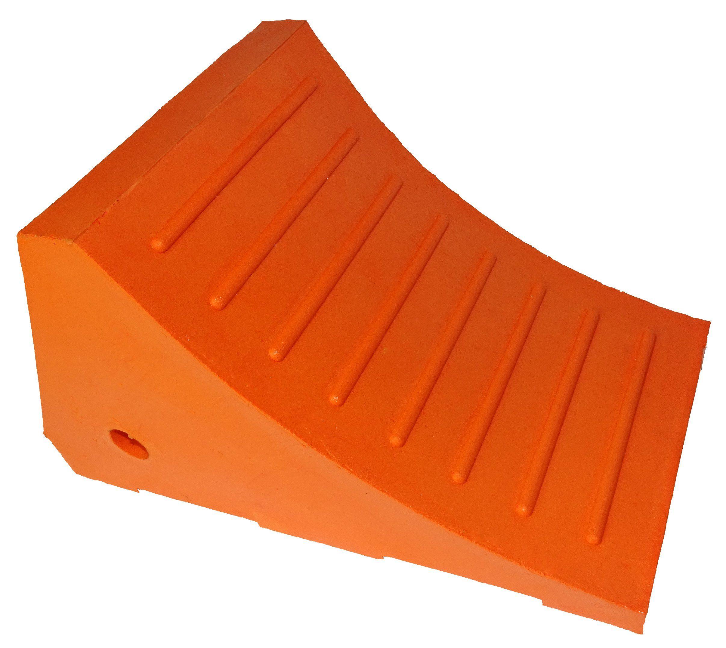 Heavy Duty 30tons Pu Wheel Stopper Orange Color 355x204x204mm for Truck/Trailer pu