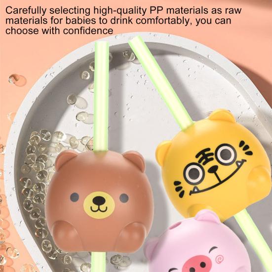 1 Set Cartoon Animal Sound Straw for Kids Cute Straw Topper for Baby Animal Party Favors Reusable Fun