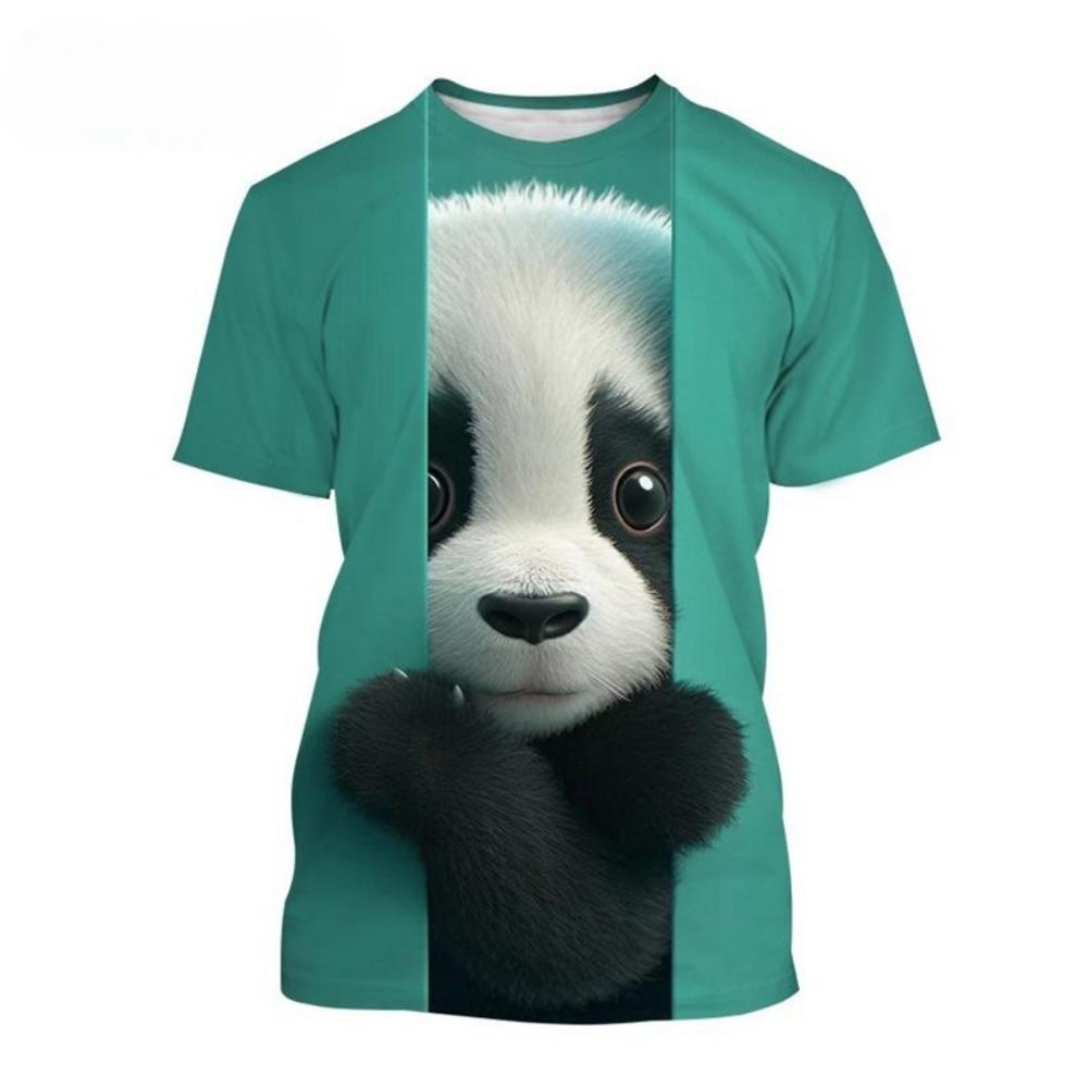 Kinderkleidung 3D-Druck Niedliche und Lustige Tiere Kurzarm Grafik-T-Shirts Jungen Mädchen Rundhals Oberteile T-Shirt Kinderkleidung