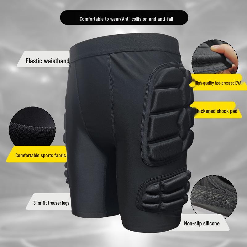 Thickened Sponge Anti-Collision Sports Shorts for Ski, Football, Rugby, and Goalkeepers