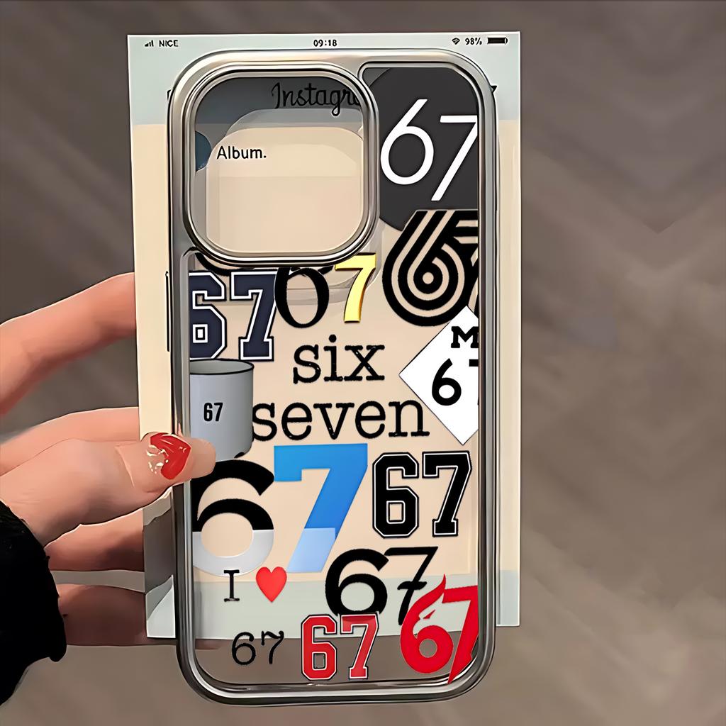 Cool Six Seven 67 Phone Case for IPhone 17 16e 16 15 14 13 12 11 Air Pro Max X XR XSMAX 8 7 Plus Luxury Clear Soft Back Cover
