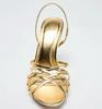 Fashion Elegant Narrow Cross-Strap Design Thin Heeled Sandals Women Sexy Peep Toe Hollow Bohemian High Heels Gold Party Wedding Shoes