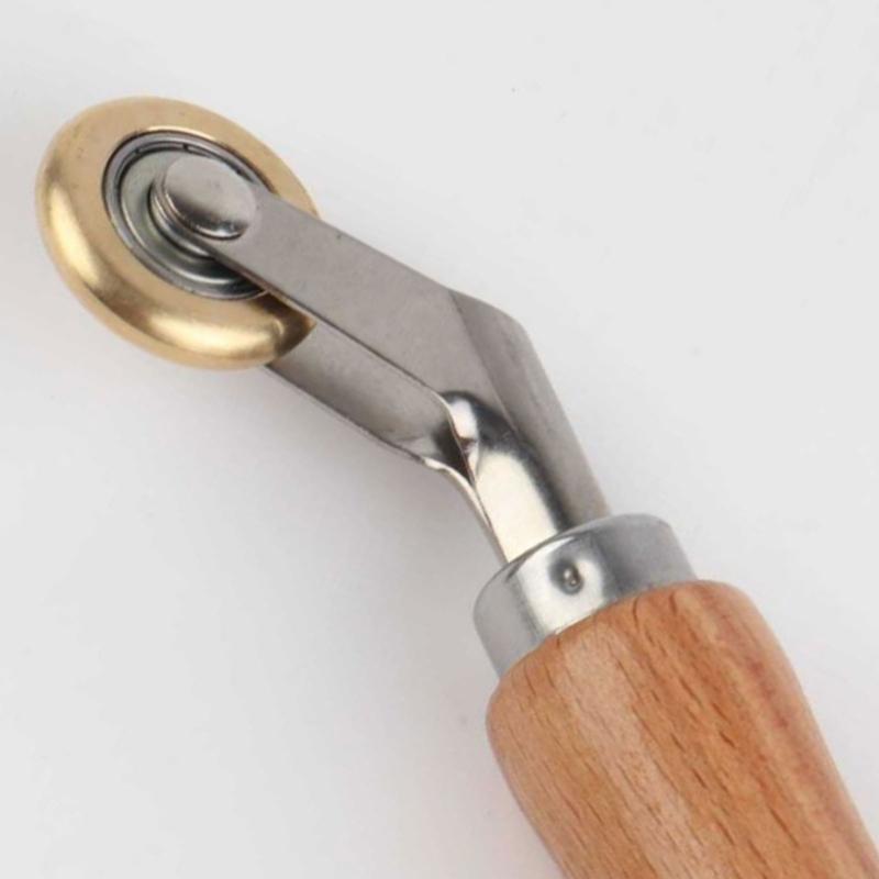 Professional Combination Rubber Pressure Roller & Metal Corner Roller with Ergonomic Wood Handle for Professional