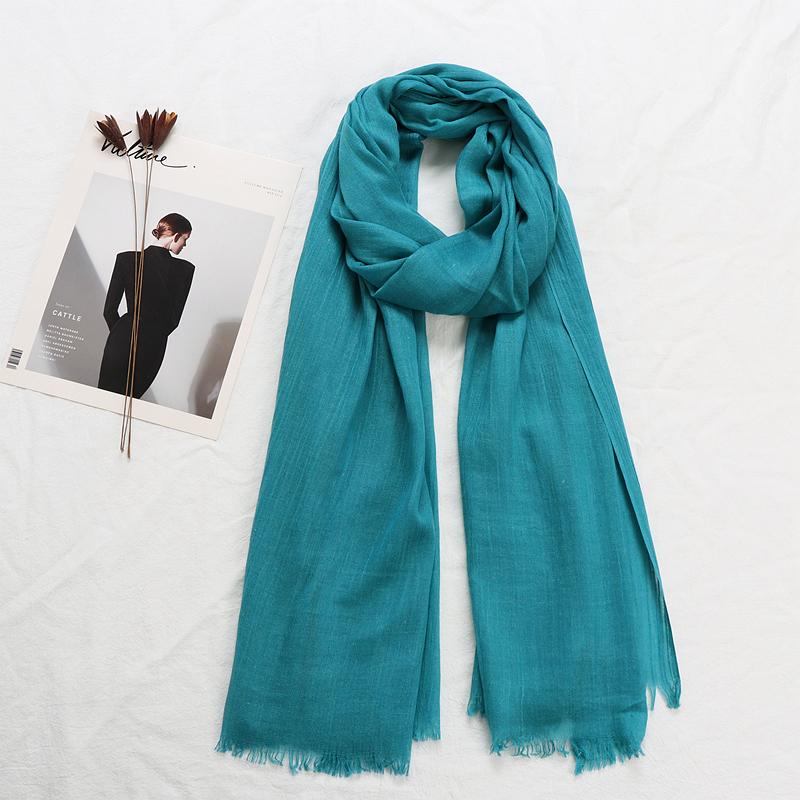 105*190cm One Piece Women Oversize Solid Plain Scarf Shawls Head Wraps Viscose Cashmere Muslim Frayed Hijabs Pashmina