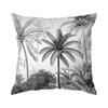 1/4pcs Black And White Leaves Cushions Pillowcase Polyester Cushion Cover Throw Pillow Pillowcover Home Car Sofa Decor