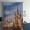 Russia Moscow Tulle Sheer Window Curtains For Living Room The Bedroom Modern Chiffon Voile Organza Curtains Decor Drapes