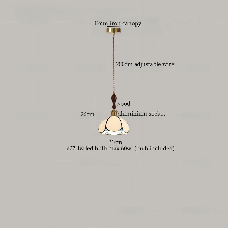 IWHD Japanese Vintage LED Pendant Light Fixtures Living Room Bedroom Cafe Loft Decor Kitchen Copper Colorful Glass Hanging Lamps