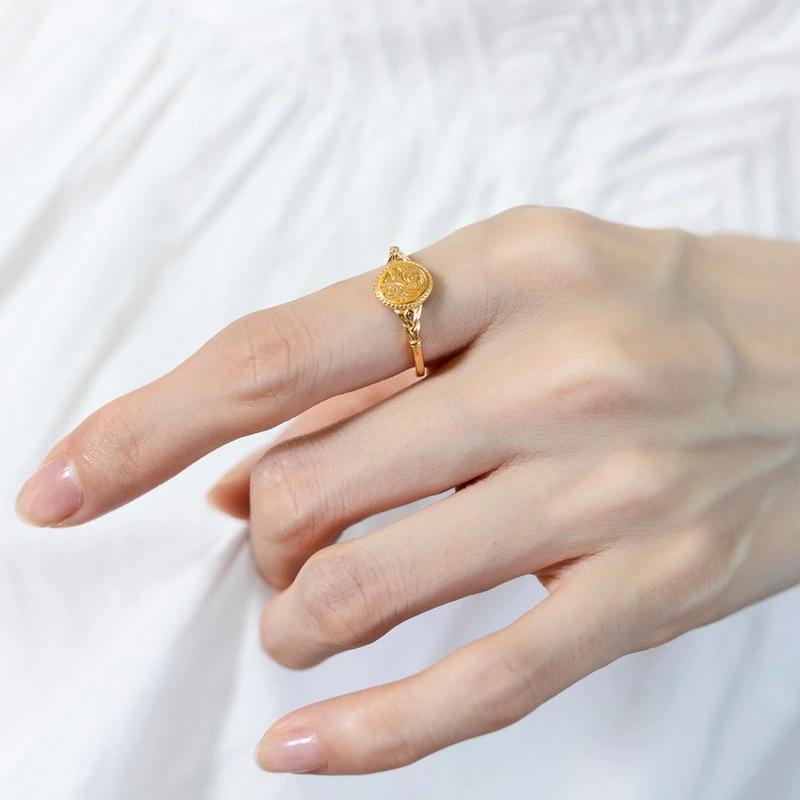 Women’s Creative Alloy Ring: Elegant Plant & Flower Design, European-American Style, Versatile Everyday Jewelry
