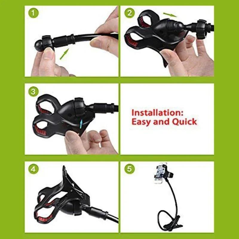 Universal Lazy Mobile Phone Gooseneck Stand Holder Stents Flexible Bed Desk Table Clip Bracket For Phone Flexible Holder Arm
