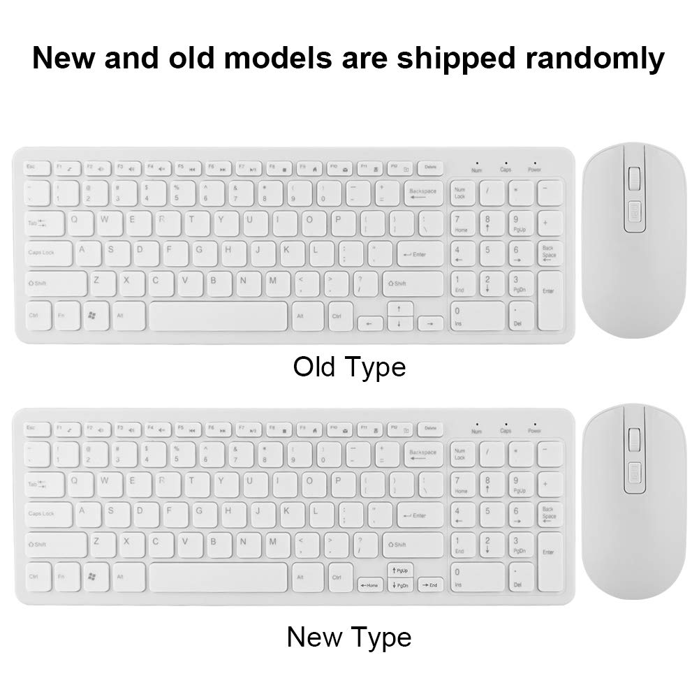 Wireless Keyboard and Mouse Set, 4 Colors Available, 2.4g Connection, ABS Material, for Learning, Work, and Gaming (White)
