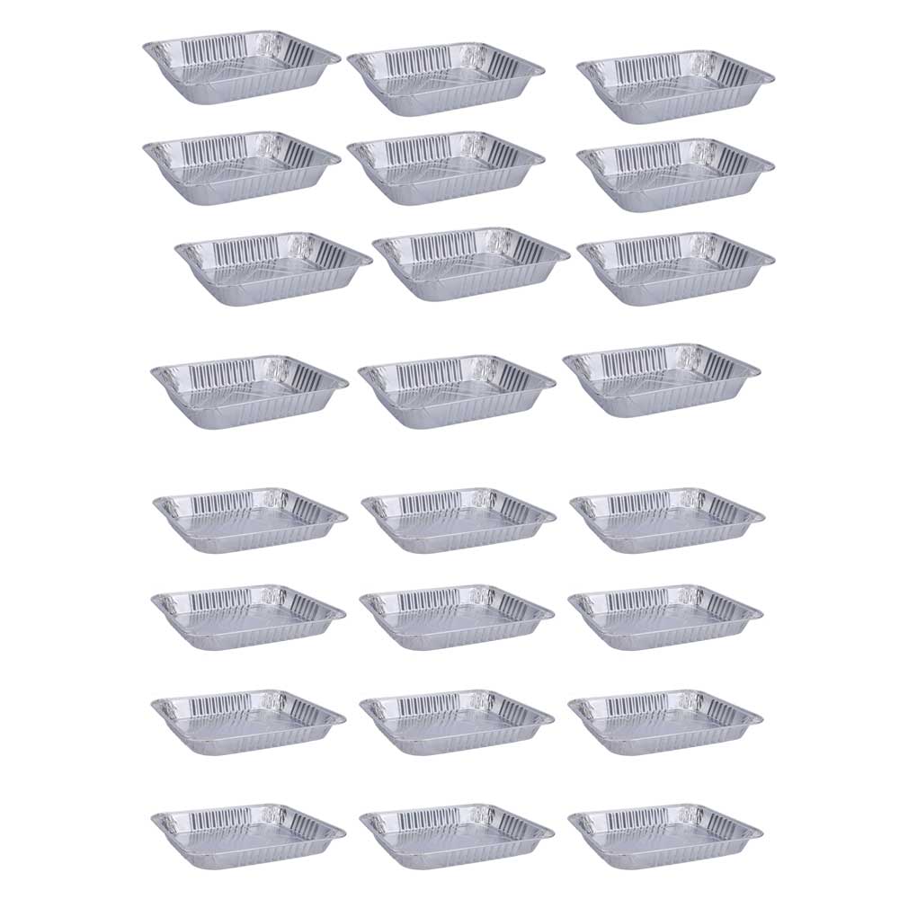 12Pcs Disposable Aluminum Foil Food Container Rectangle Packing Box Multi-use Takeaway Cooking Liners Microwave