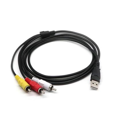 USB'den 3RCA Ses ve Görüntü Kablosu, USB2.0 3'ü 1 arada AV Uzatma Kablosu