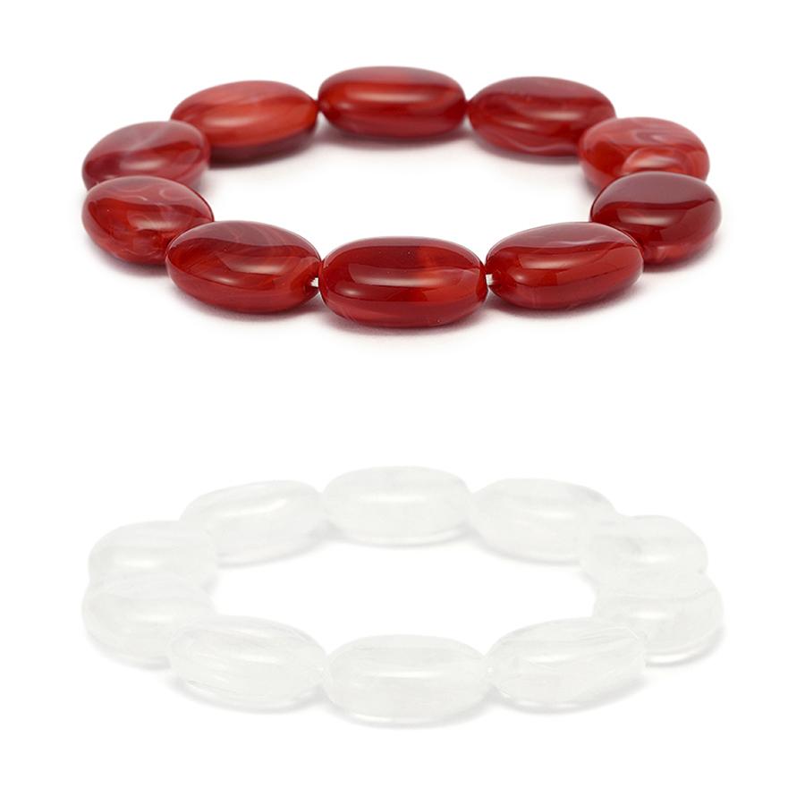 

Minimalist Elegant Women Bracelet Beaded 2Pcs Premium Selected Cooling Sensation Acrylic Perfect Gift For Her Leisure Versatile 17-18cm(6.7-7.1inch)