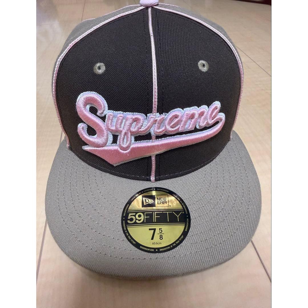 Used Supreme New Era 59FIFTY Cap Brown Pink