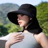 Women Sun Hat Bucket Hat with Large Shawl for Travel Hiking Shopping