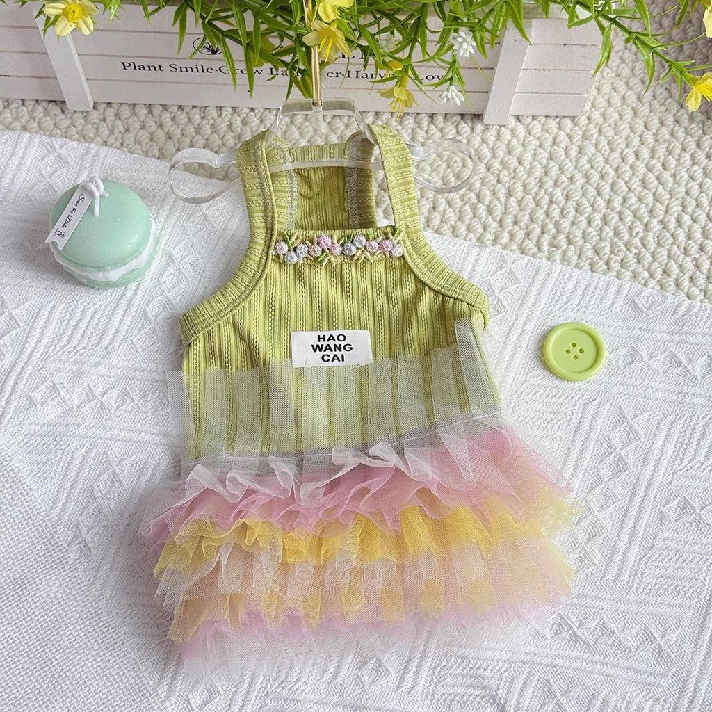 Haustier-Prinzessin-Kleid: Frühlings-/Sommer-Puff-Tüllrock für Katzen & kleine Hunde