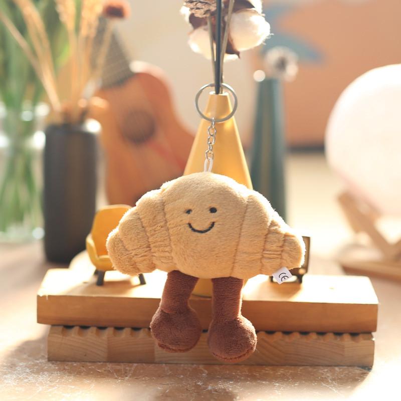 Jellycat Croissant Plyšová Hračka Klíčenka Vycpaná Panenka Dekorace na Tašku Dárek pro Děti