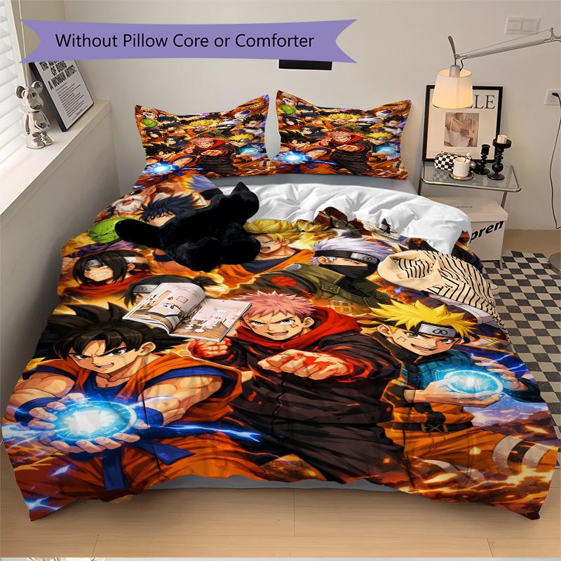 Superhero Anime Characters Print 3Pcs Bedding Setduvet Cover With 2 Bedropillowcase Home Birthday Gift