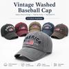Vintage gewaschene Baumwoll-Baseballkappe für Herren Damen USA-Flagge gestickt Dad Hat Retro Amerika 1776 Snapback Outdoor-Sonnenhüte