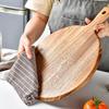 Acacia Wood Round Pizza Serving and Cutting Board with Carry Handle Wooden Tray for Kitchen Pizza and Cheese Platters