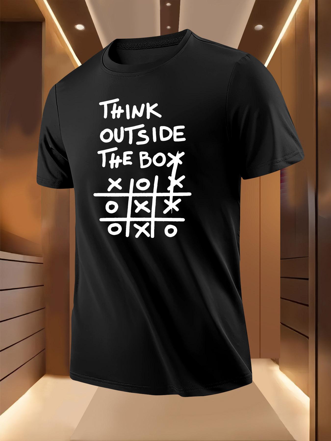 Graphic Tshirt with for THINK Outside The Box Print Tic... XXXXL