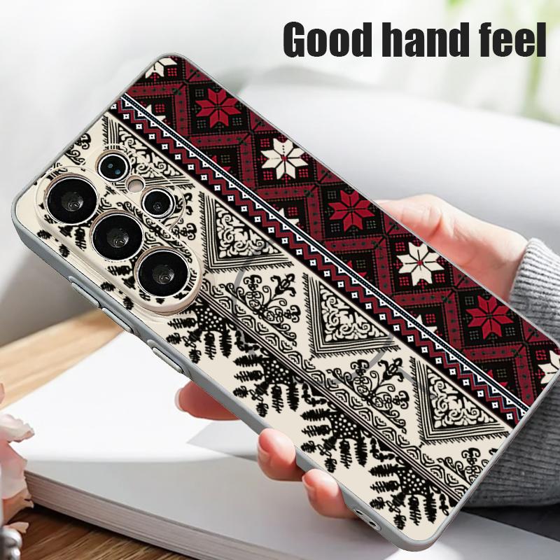 Vintage Patterns Magnetic Phone Case For Samsung Galaxy S25 S26 Ultra Edge S24 S23 FE A17 A56 A37 A16 A35 A55 A15 A36 5G Cover