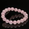 Hongchu Kristall Natürlicher grapefruitfarbener Rosenquarz Armband Cremefarbener Rosa Kristallperlen Armband