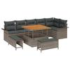 9 Piece Grey Garden Sofa Set with Cushions