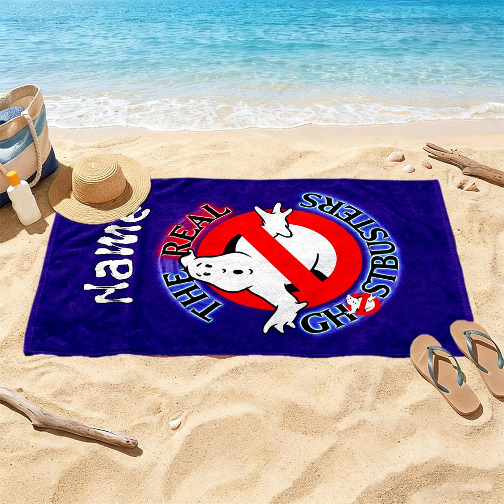 Real Ghostbusters Logo Customizable Name Beach Towel Super Soft Microfiber Quickdry Fabric