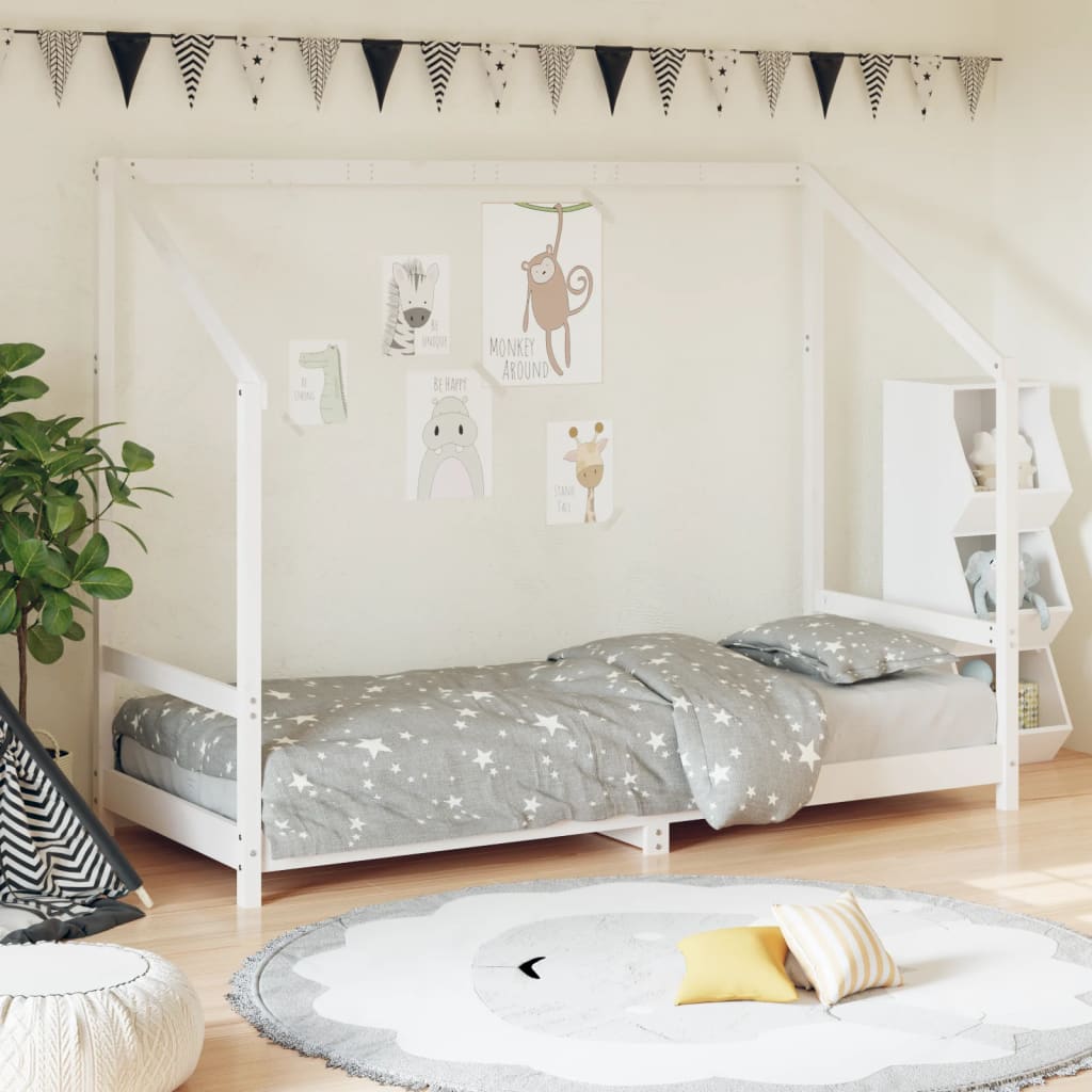 Kids Bed White 80 x 200 cm Solid Pine Wood