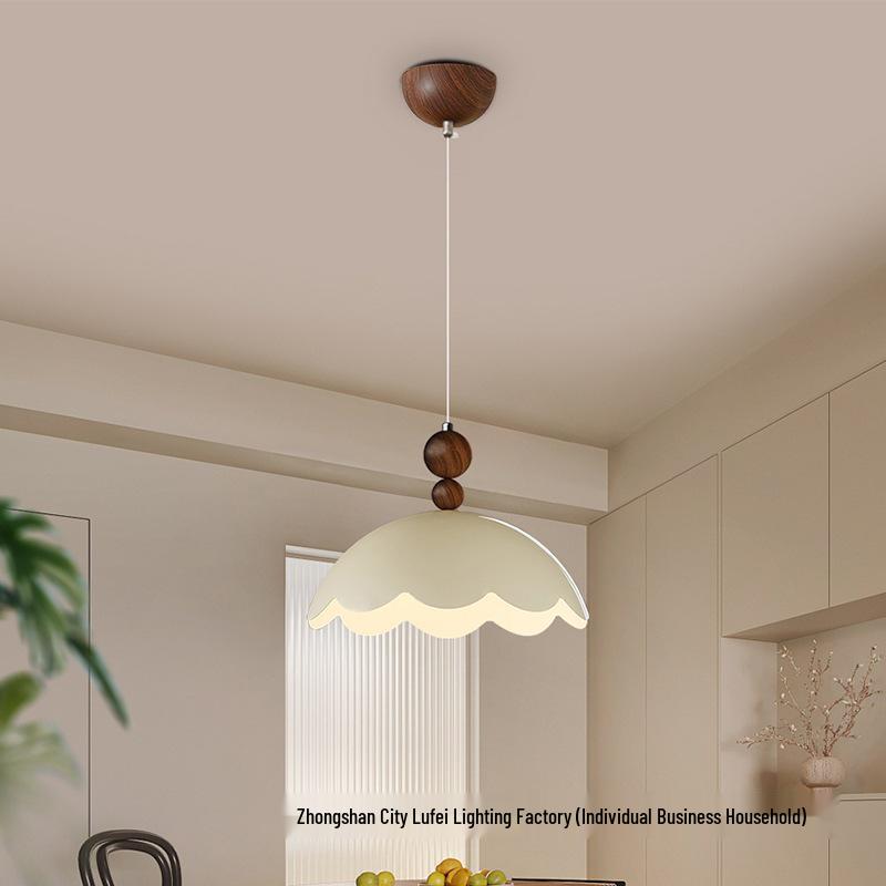 French Cream Retro Eggshell Pendant Light for Bedroom & Dining Room
