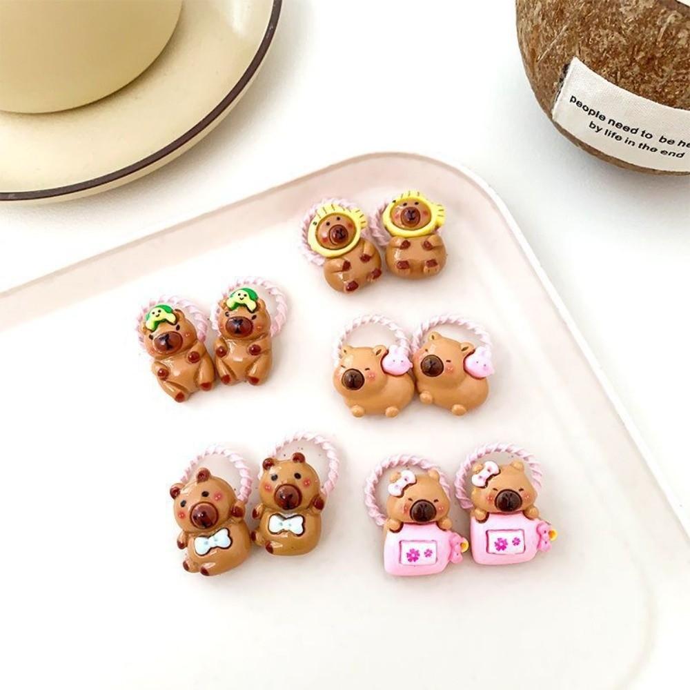 

10Pcs Twist Leather Band Resin Hair Accessories Mixed Colors Hanging Beads Headband Everyday Wear Style B